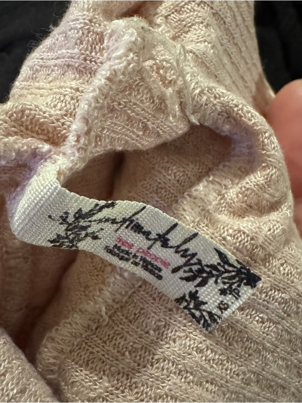 Free People Pale Pink Ruffle Mock Neck Long Sleeve Top - Picture 5 of 5